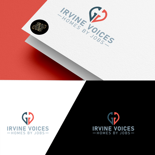 Irvine Voices - Homes for Jobs Logo Design by END™