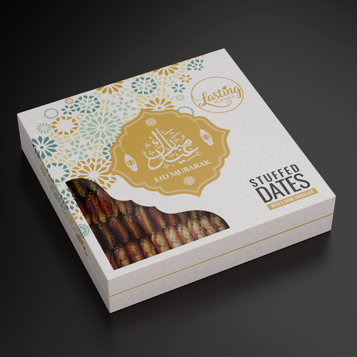 We need a powerful package design for our new assorted stuffed dates product Design by Moluccas.Project