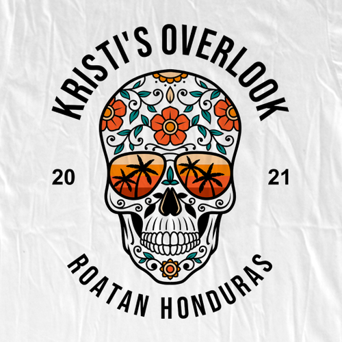 Design Sugar Skull t shirt-Kristi's Overlook por EDS TER