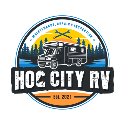 Design a retro/vintage camper logo for our RV Mobile Service business. Design by Hysteria!