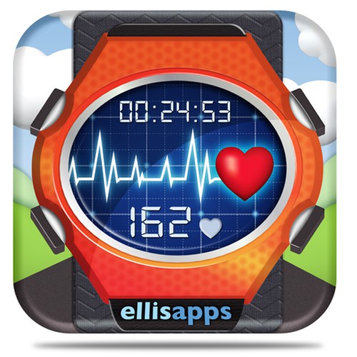Need UNIQUE iPhone app icon for heart rate watch app! Design by TrevCom