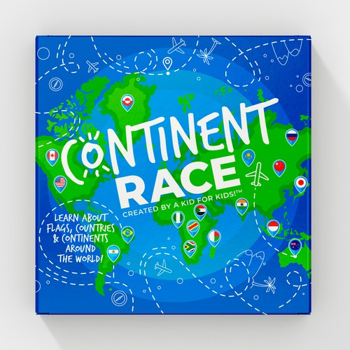 Continent Race - Kids Game -  Learn about the World! Ontwerp door Kate Design ❤️