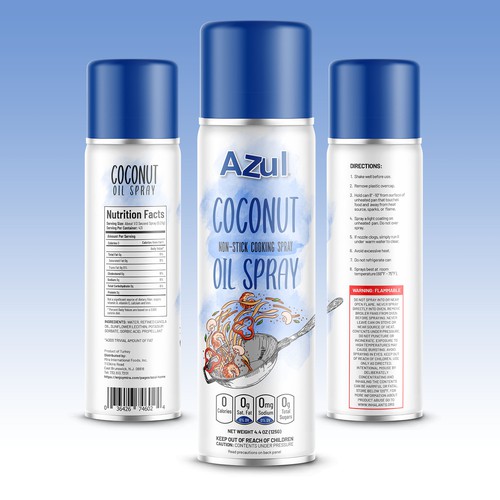 Create Product Extension for Azul Coconut Product - Azul Coconut Oil Spray Design by rembrandtjurin