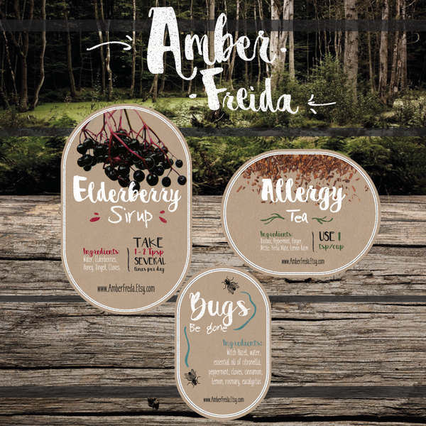 Label Design for natural and organic herbal products.