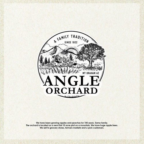 100 year old orchard logo. Design by Apoteósico