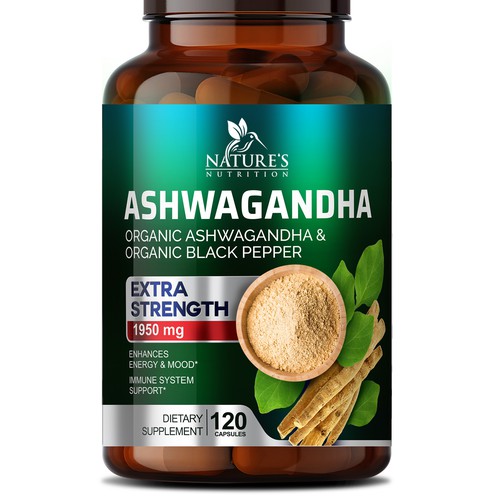 Natural Ashwagandha Capsules Design Needed for Nature's Nutrition-ontwerp door sapienpack