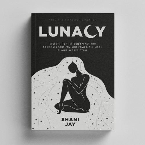 Beautiful nonfiction book cover design for a book about the moon & feminine energy aimed at women Design by Sahidul_Tuser