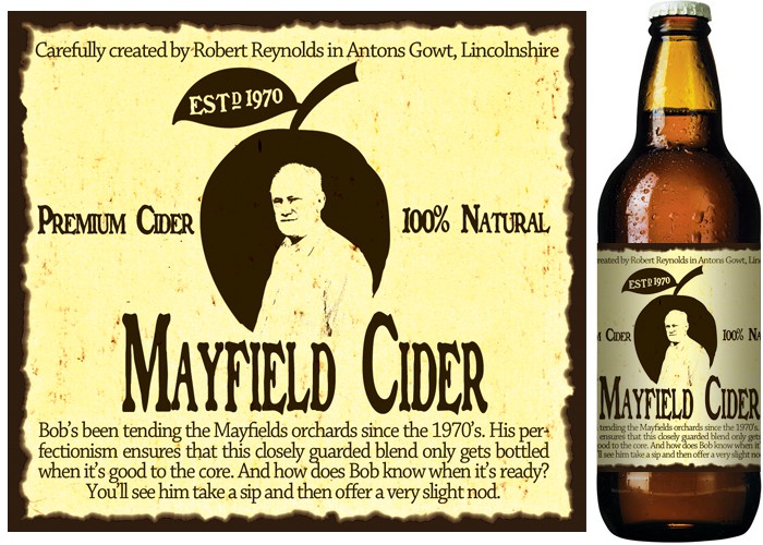 product label for Mayfield Cider Product label contest