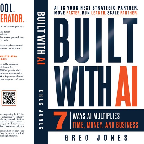 "Built With AI: 7 Ways AI Multiplies Time, Money, and Business" winning T-shirt