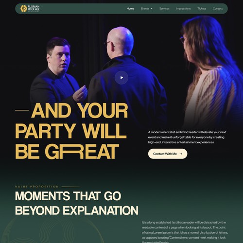 Web page design contest entry by MercClass