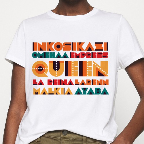 African Diaspora "QUEEN" Dialect T-Shirt Design Design by aSveta