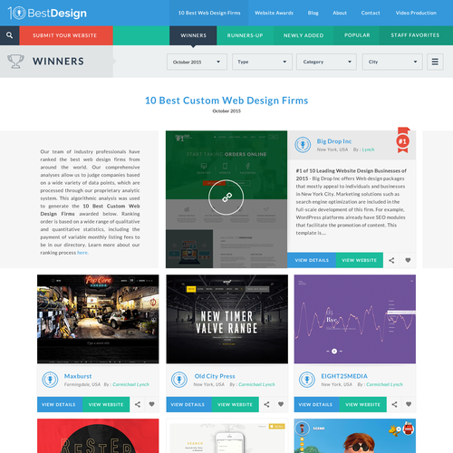 Web design community and website awards solos publications by Tag