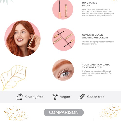 Designs | Enhanced product information for a French mascara | Postcard ...