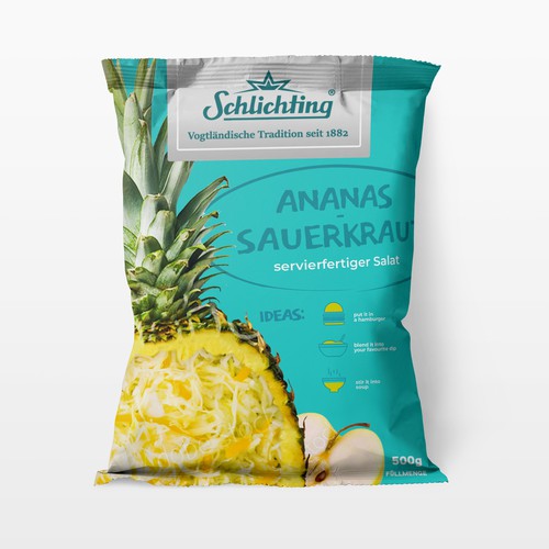 Stayin alife - Refresh an old fashion package for Salad with Sauerkraut, Pineapple and Apple-ontwerp door gingko