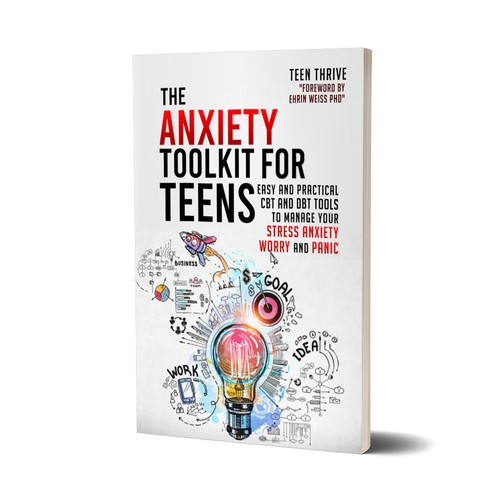 Book cover that POPS and ATTRACTS ATTENTION for TEENS (topic: Anxiety for Teens) Design by D sign Master