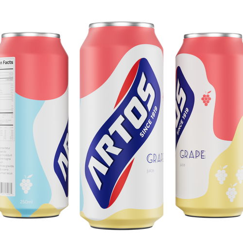 Design a packaging label for Artos Grape flavoured beverage in a Can Design by Packaging Design