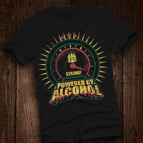 Create the next t-shirt design for Powered By Alcohol Design by PrimeART