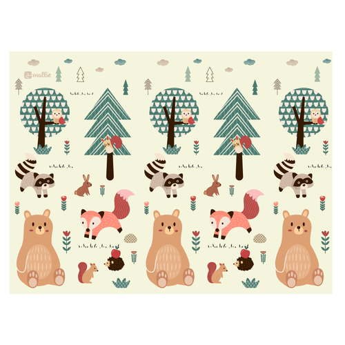 Illustration of kids playmat with animals Design by ies