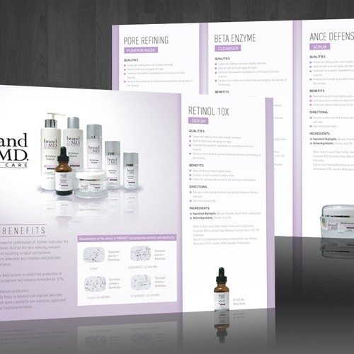 Skin care line seeks creative branding for brochure & fact sheet Ontwerp door JCD studio