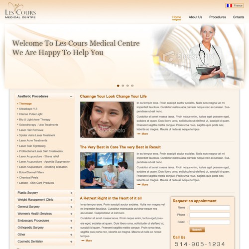 Les Cours Medical Centre needs a new website design Diseño de sarath143
