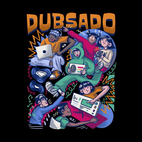 illustration with the theme of creative workers