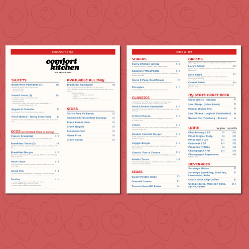 Design a cool new menu for a breakfast & lunch spot in Upstate NY Design by Andrea_YH