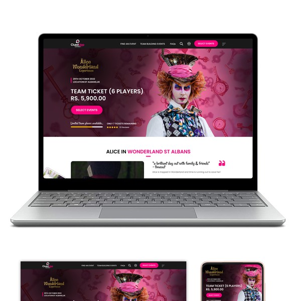 OUR CONTEST WINNING LANDING PAGE DESIGN - ALICE IN WONDERLAND 