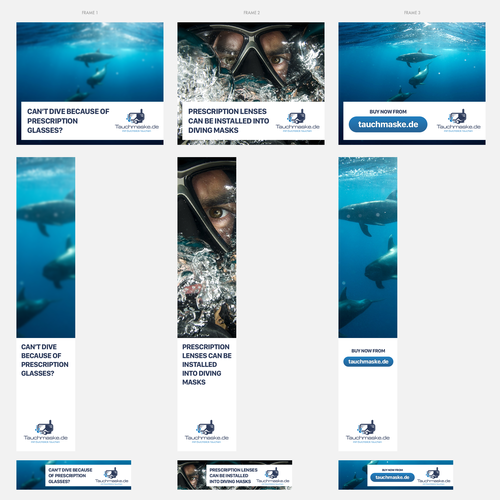 Banner Ads For Online Shop For Dive Snorkelmasks With Corrective Lenses Onlineshop Fur Taucherbrillen Mit Sehstarke Banner Ad Contest 99designs