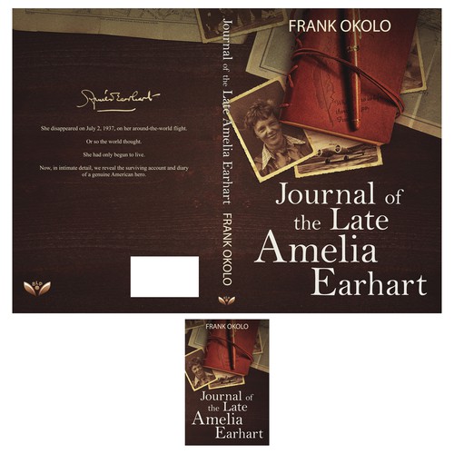 Create an eye-catching and award-winning title for a fictional biography of an iconic American hero, Amelia Earhart. Design by Chameleonstudio74