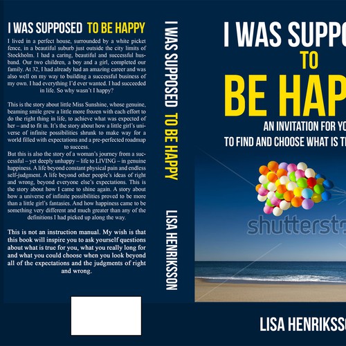 "I was supposed to be happy" - Book cover for Swedish Self Help Icon Design by T.Primada