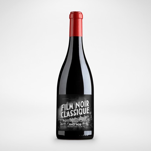 Movie Themed Wine Label - Film Noir Classique Diseño de Christian Bjurinder