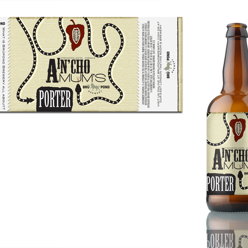 product label for BRÜPOND Brewery Design by Chavelka