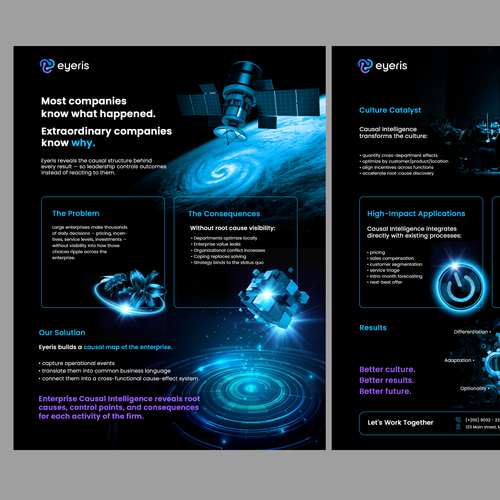 "Beautiful 1-sheet for enterprise tech company" winning Postcard, flyer or print