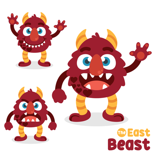 The East Beast - a fun mascot for an elementary school Design by Nandatama ✪