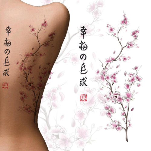 cherry blossom tree back tattoos