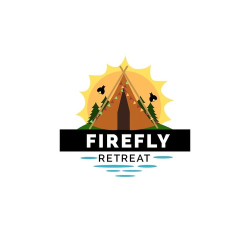 Firefly Retreat. Fun logo inspiring families to explore the outdoors! Design von noviavanessa