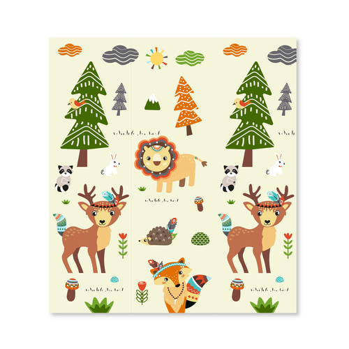 Illustration of kids playmat with animals Design by ies