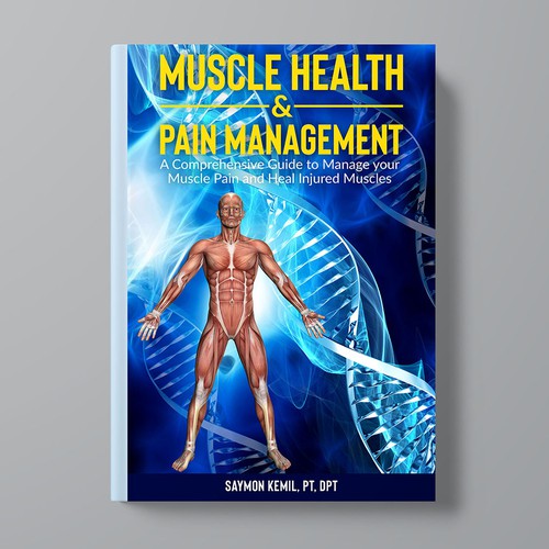 Book cover with a drawing images of the human anatomy combining muscles and bone structure. Design by Xnine