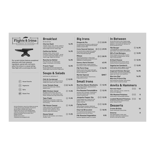 Refresh Menu Design for Local Wood Fired Kitchen Design by Fargo Ajans