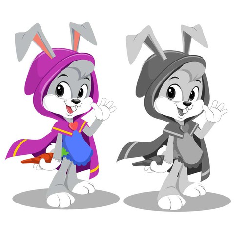 Cloak-Wearing Bunny Character (Vector) for Children's Book! Design réalisé par BroomvectoR