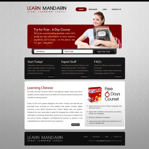 Create the next website design for Learn Mandarin デザイン by DesignSpeaks
