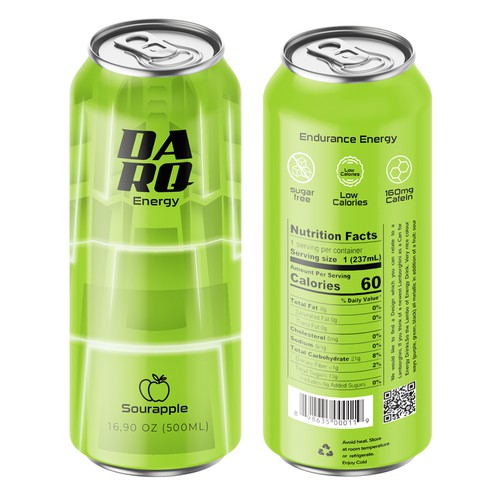 Create a unique Design for a sugar free Energy Drink Can! Design by rakaruaan