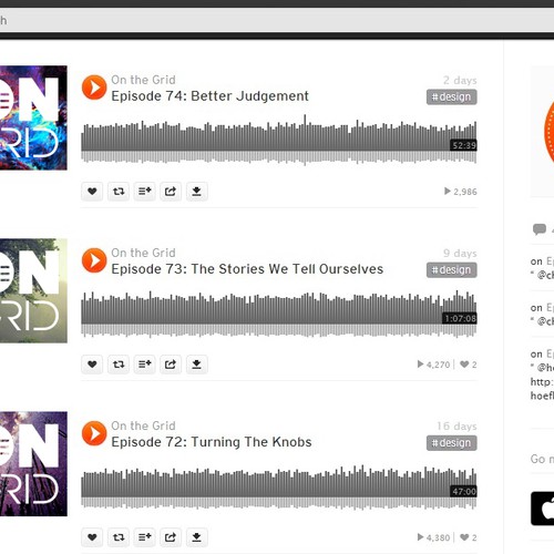 Create cover artwork for On the Grid, a podcast about design Design by Vektory™