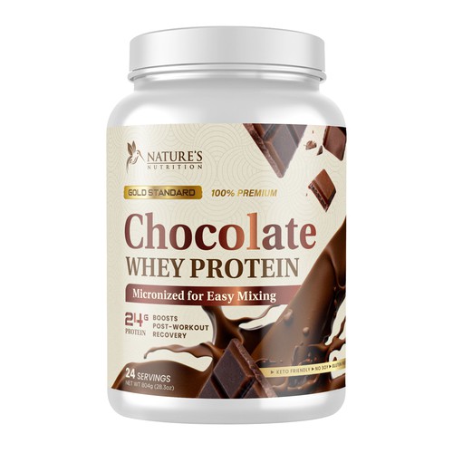 Tasty Whey Protein Chocolate Design Needed for Nature's Nutrition Design réalisé par Davi Giolo ★