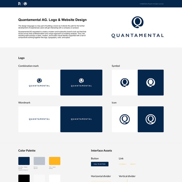 Design by Piasecki titled "Quantamental Logo & Website Design"