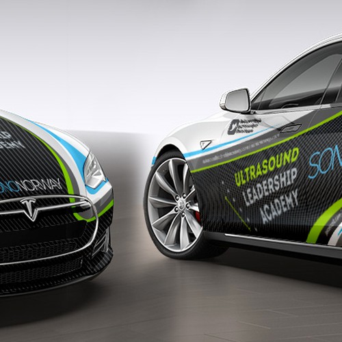 Create an awesome car wrap for Tesla Model S for cutting edge doctors! Design by J.Chaushev