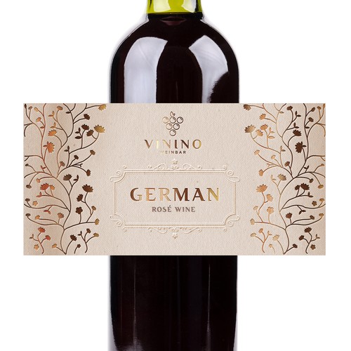 Modern label design for a house wine in a wine bar called VININO Design by United Monks