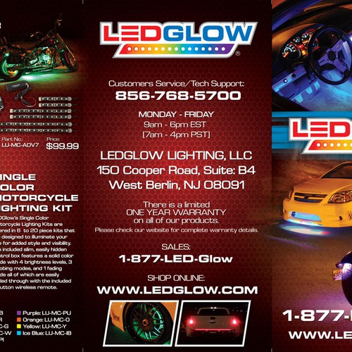 Design LEDGlow's New Trifold! Design by sercor80