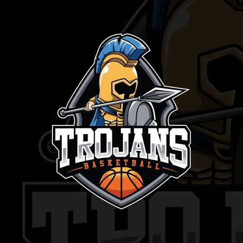 Boys basketball team logo " Trojans " Design réalisé par Radioes.royale