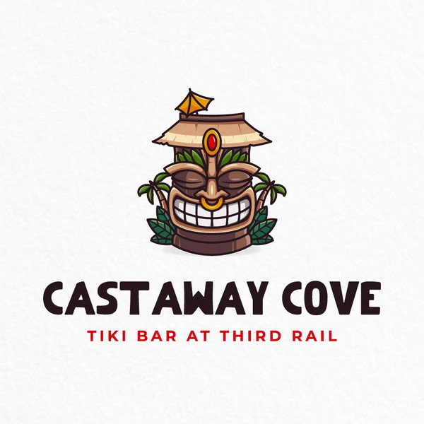 Design by Wanderline titled "Polynesian TIKI Castaway Cove vector logo"